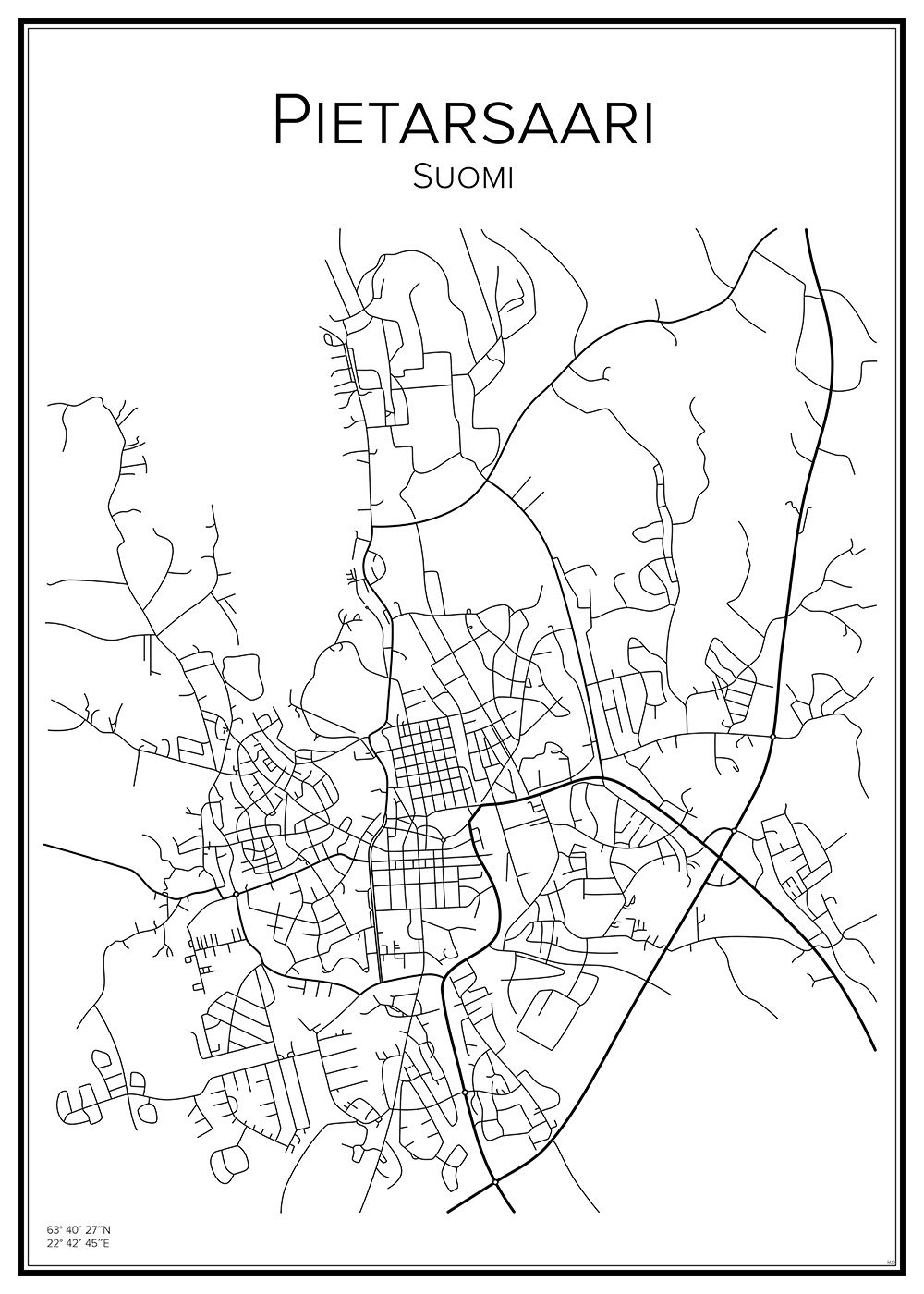 Stadskarta över Jakobstad