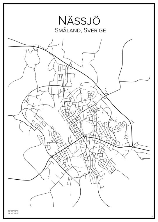 Stadskarta över Nässjö
