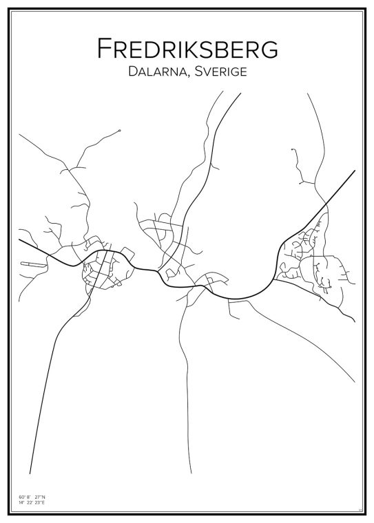 Stadskarta över Fredriksberg