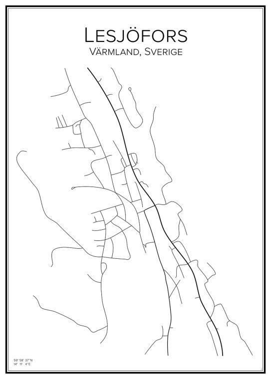 Stadskarta över Lesjöfors