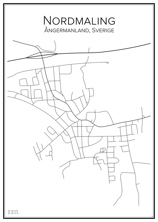 Stadskarta över Nordmaling