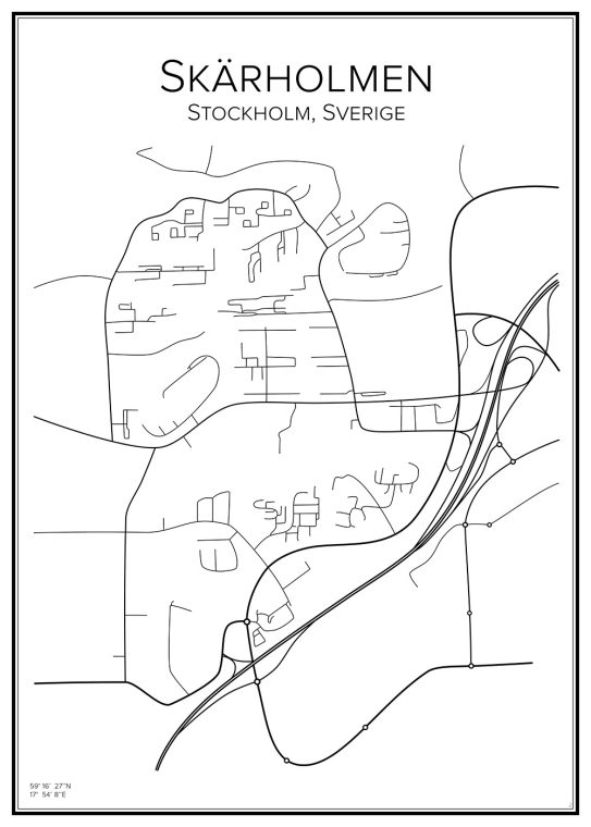 Stadskarta över Skärholmen