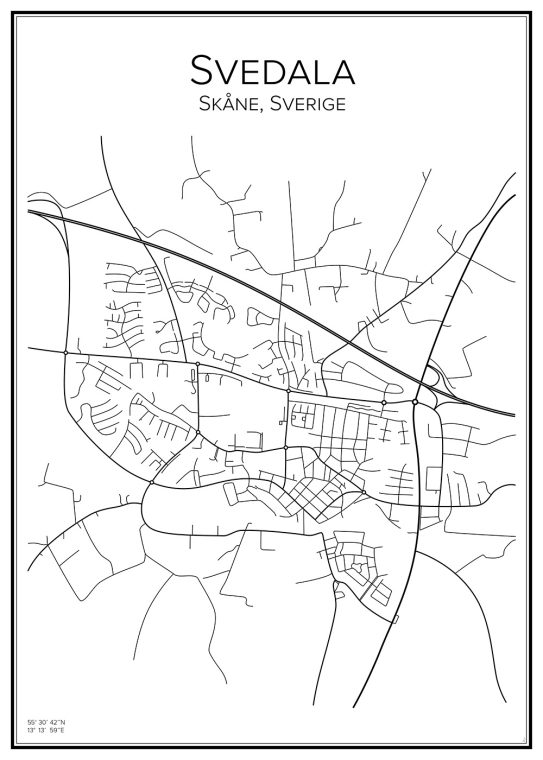 Stadskarta över Svedala