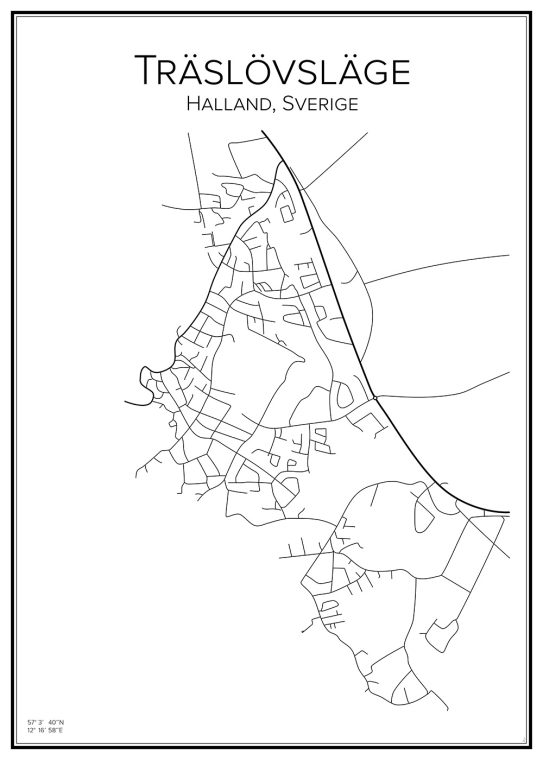 Stadskarta över Träslövsläge