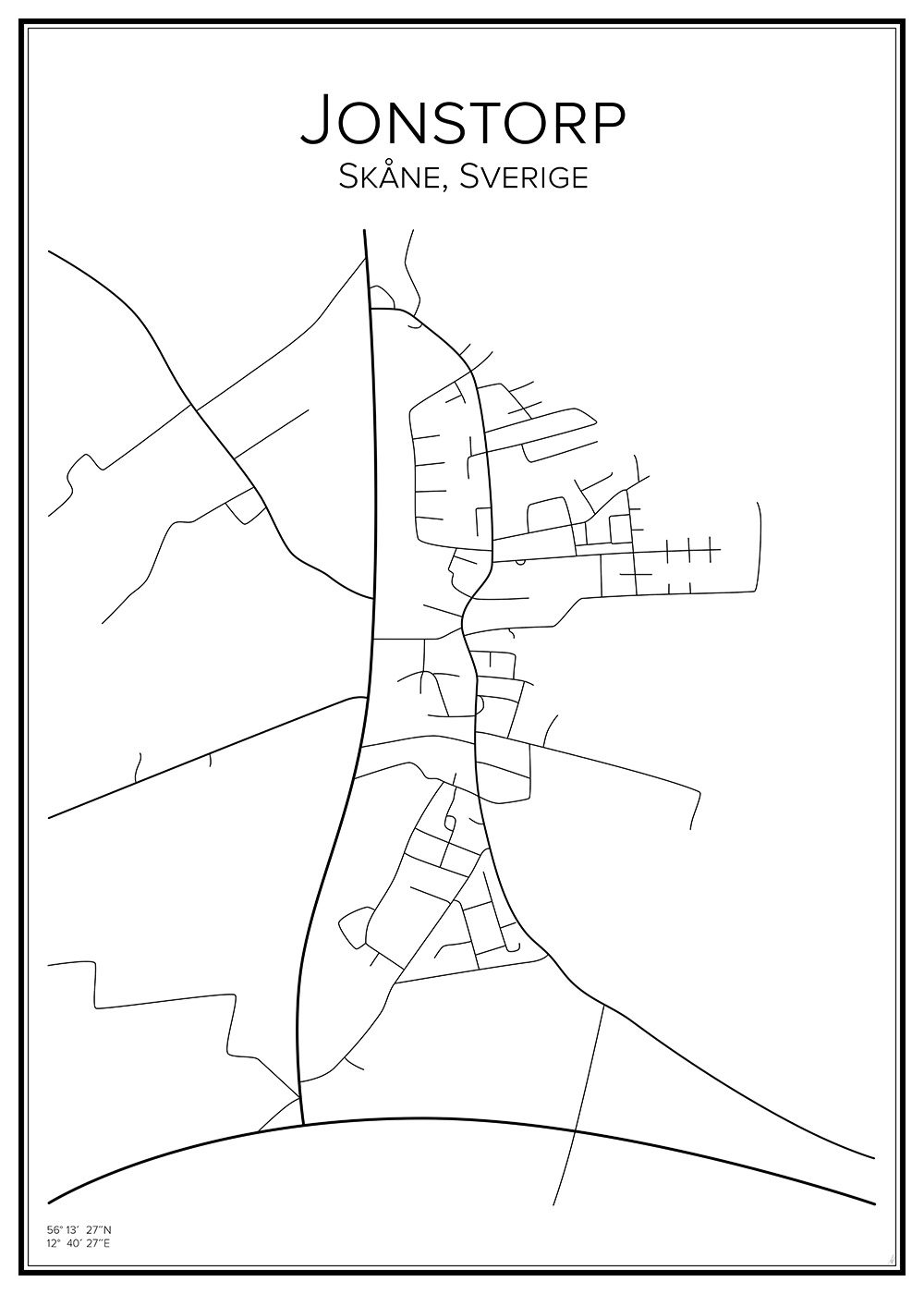Stadskarta över Jonstorp