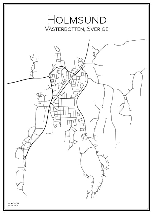 Stadskarta över Holmsund