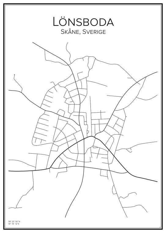 Stadskarta över Lönsboda