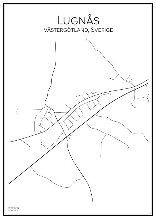 Stadskarta över Lugnås