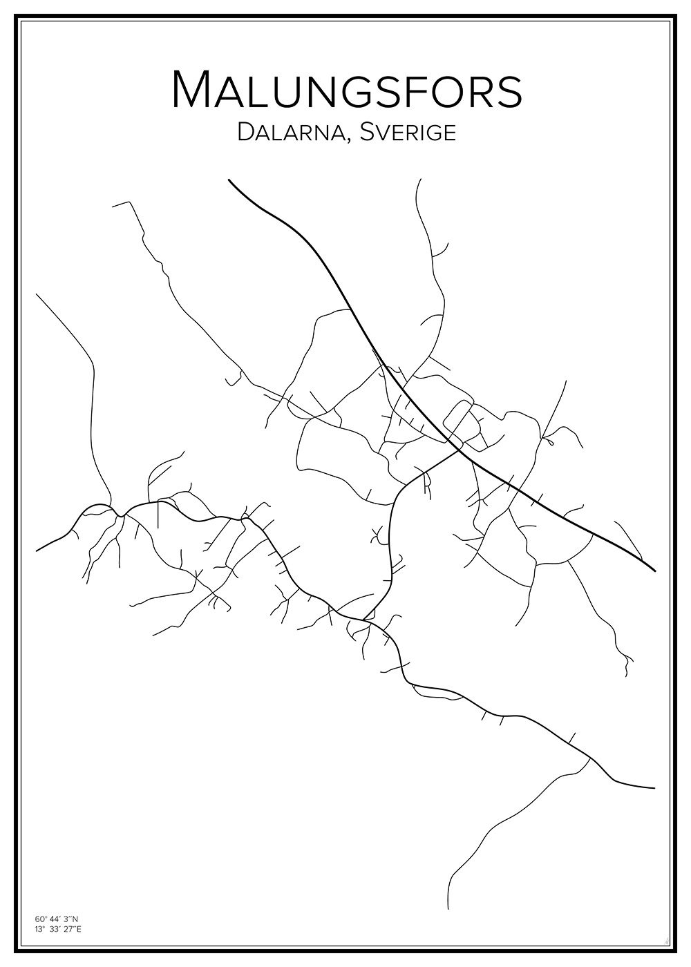 Stadskarta över Malungsfors