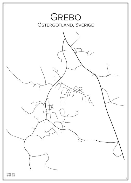 Stadskarta över Grebo
