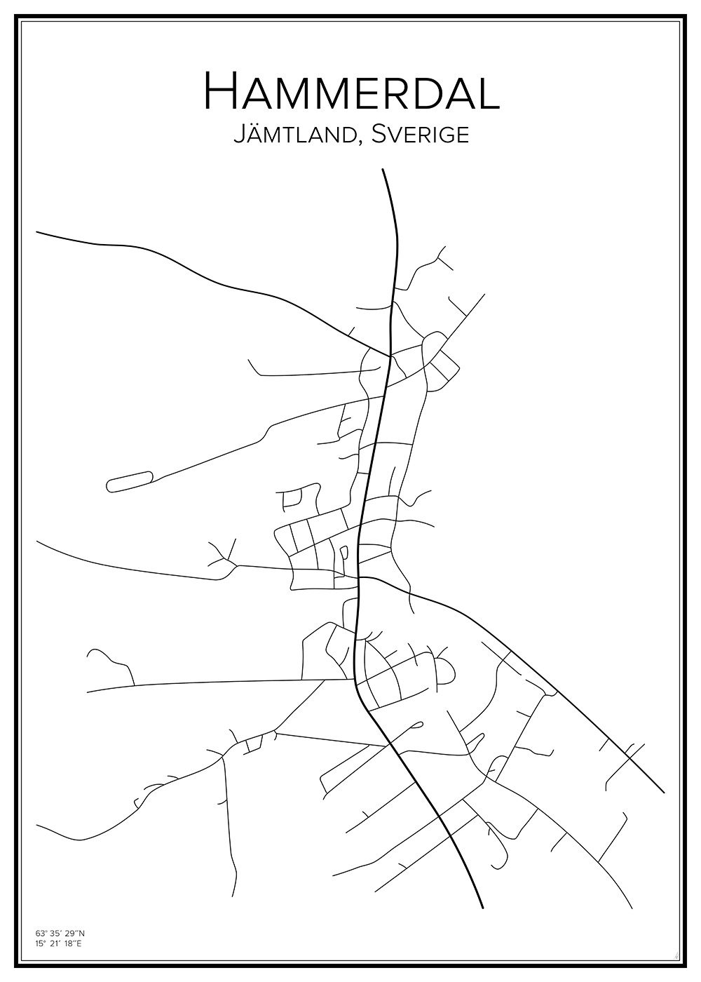Stadskarta över Hammerdal