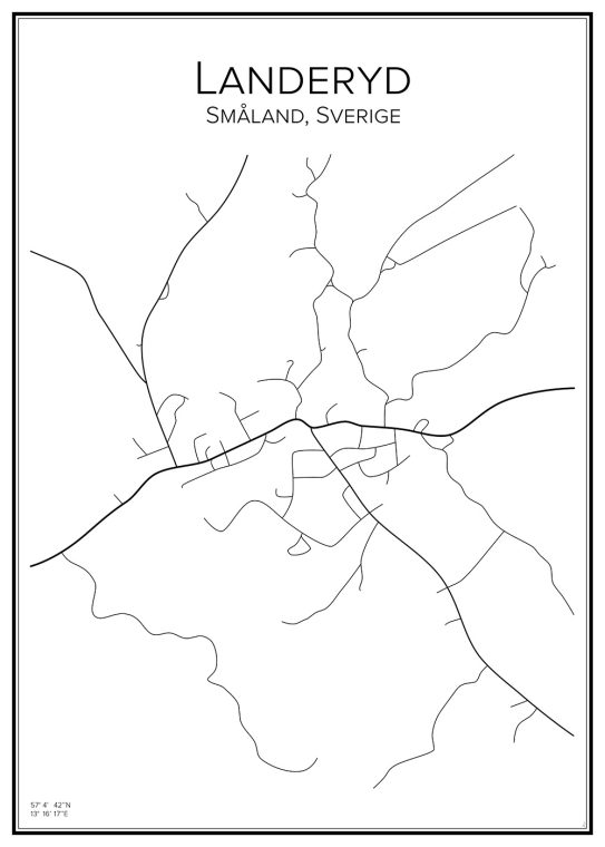 Stadskarta över Landeryd