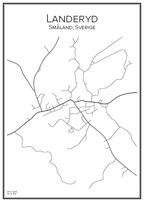 Stadskarta över Landeryd