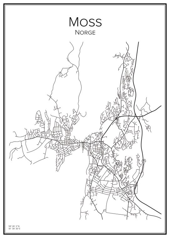 Stadskarta över Moss