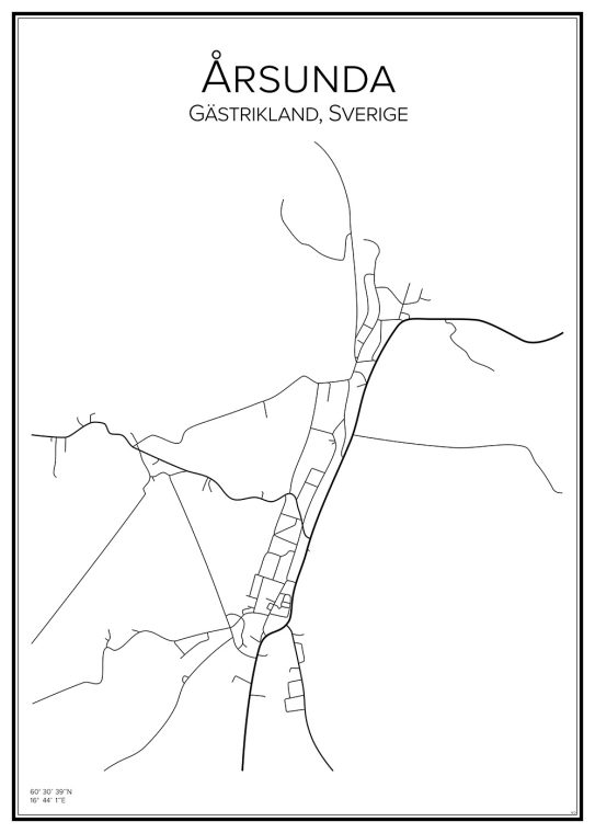 Stadskarta över Årsunda
