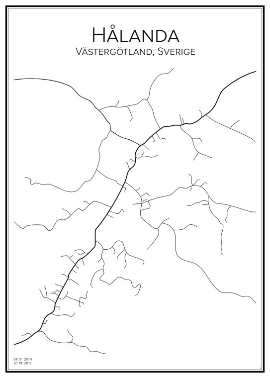 Stadskarta över Hålanda