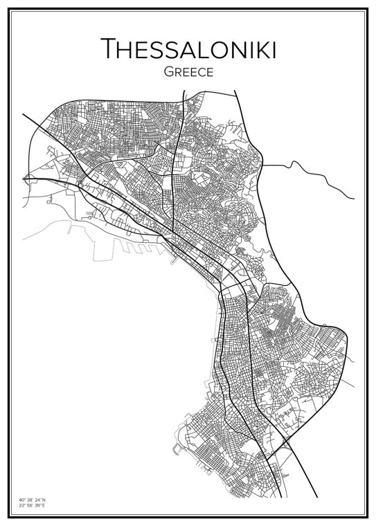 Stadskarta över Thessaloniki