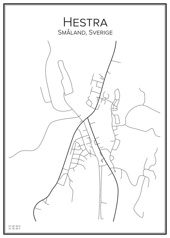 Stadskarta över Hestra