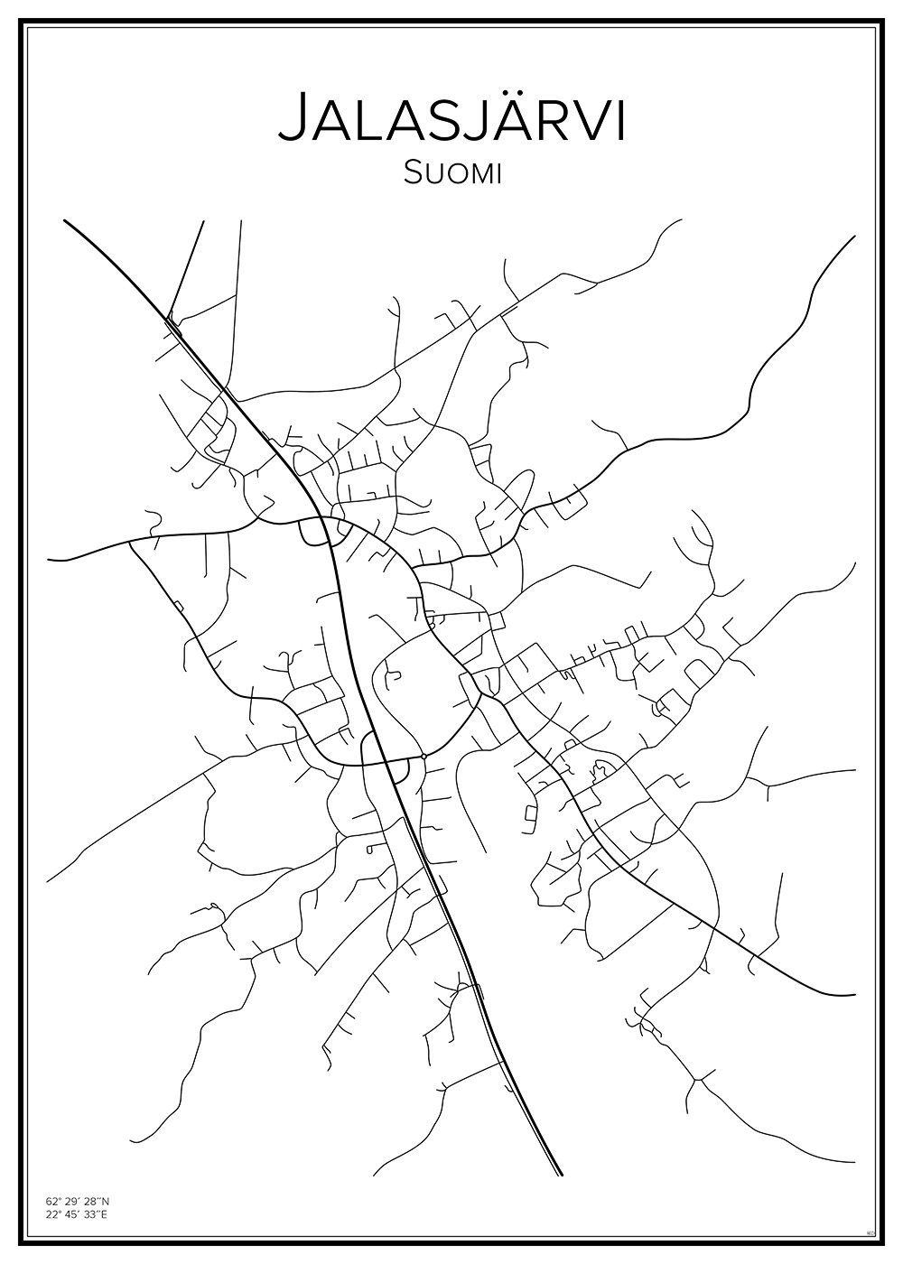 Stadskarta över Jalasjärvi