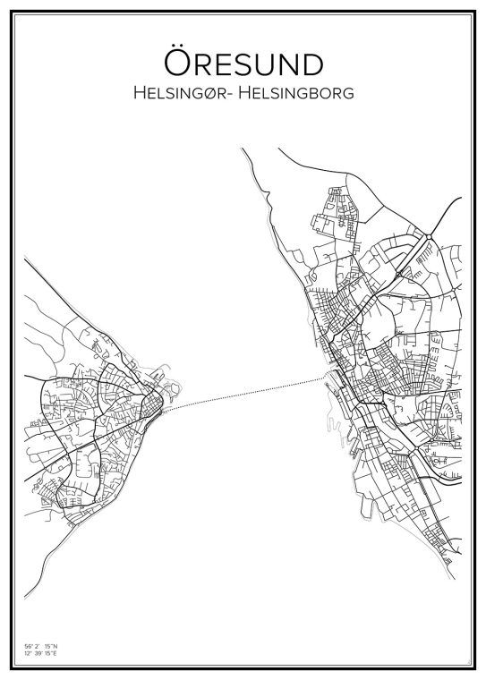 Stadskarta över Öresund