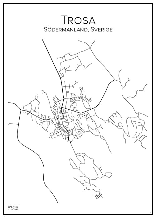 Stadskarta över Trosa