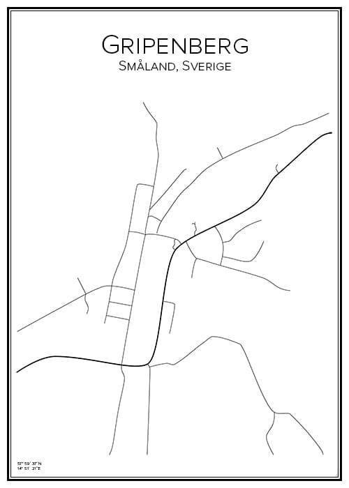 Stadskarta över Gripenberg