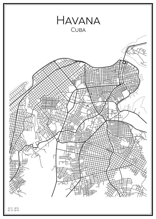 Stadskarta över Havanna