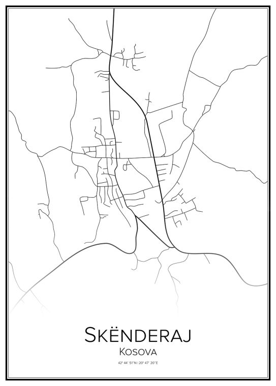 Stadskarta över Skënderaj