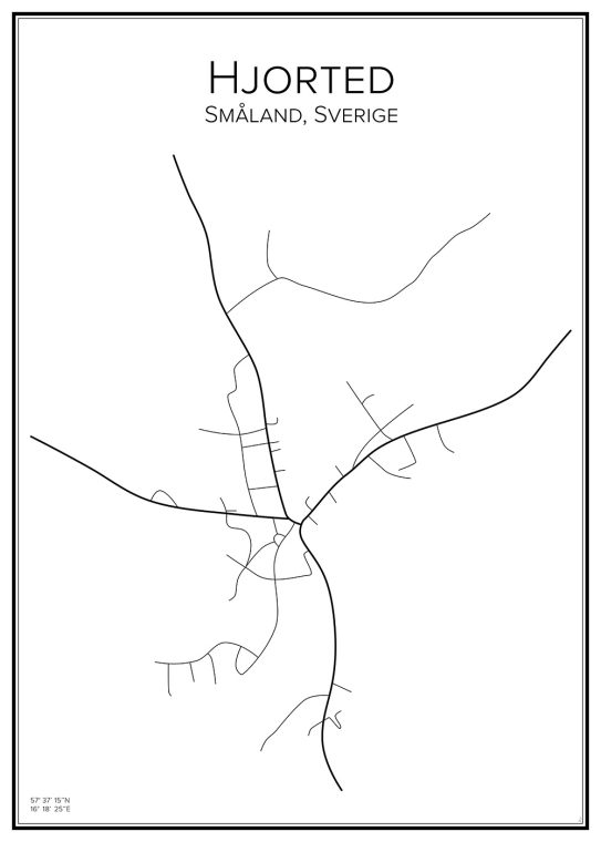 Stadskarta över Hjorted