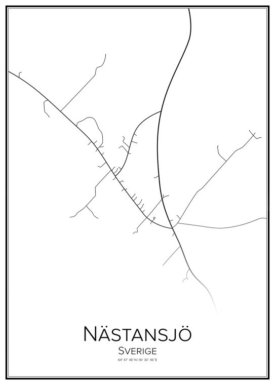 Stadskarta över Nästansjö