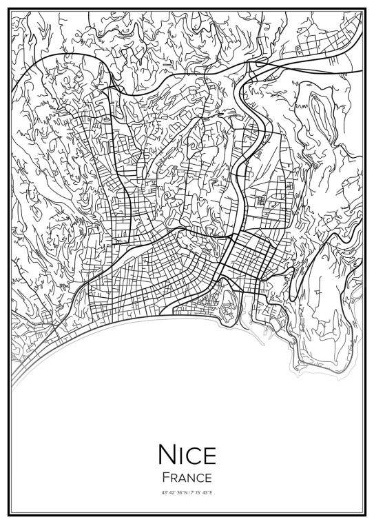Stadskarta över Nice