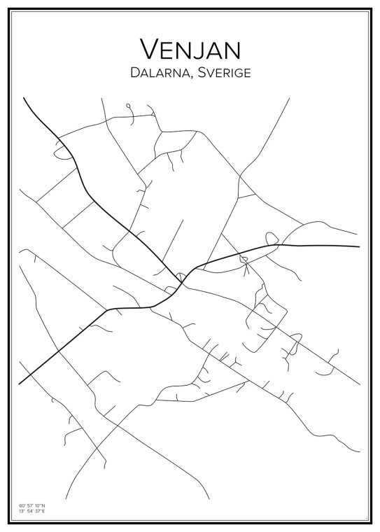 Stadskarta över Venjan