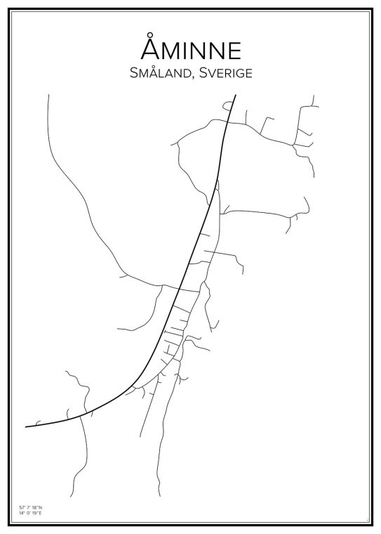 Stadskarta över Åminne