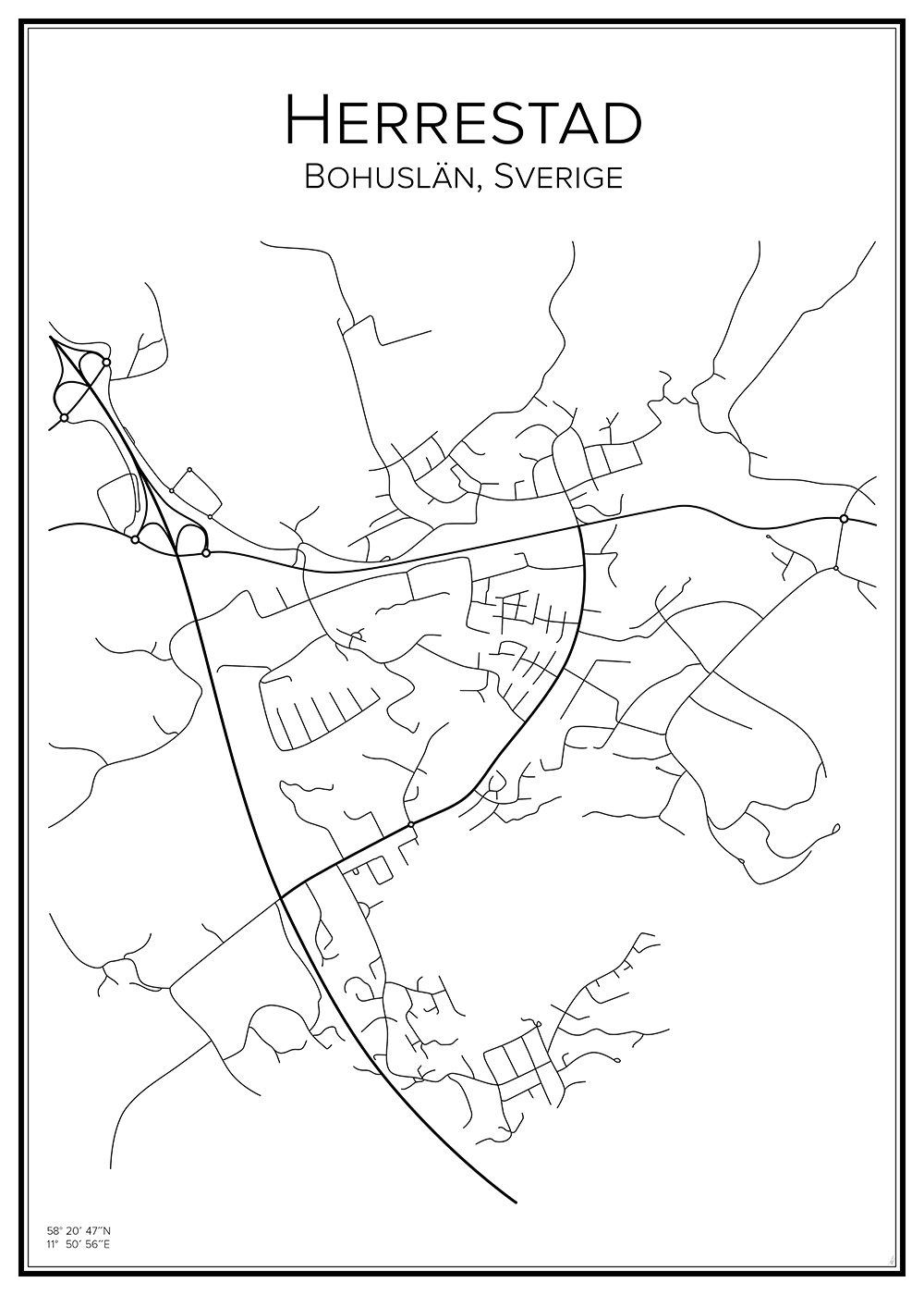 Stadskarta över Herrestad
