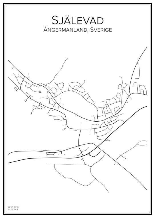 Stadskarta över Själevad