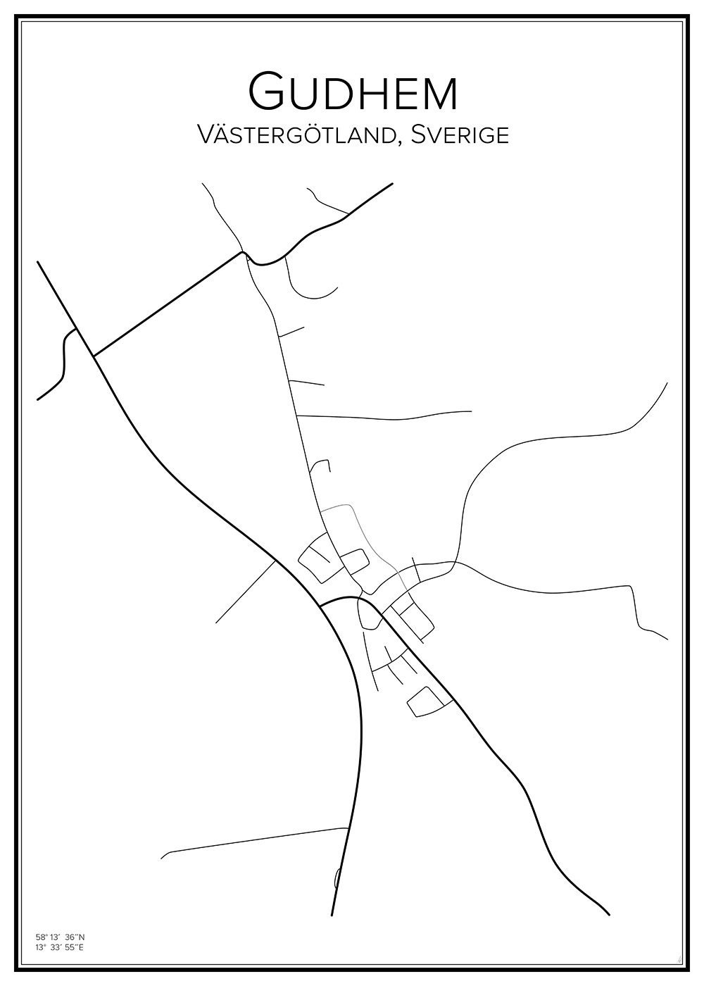 Stadskarta över Gudhem