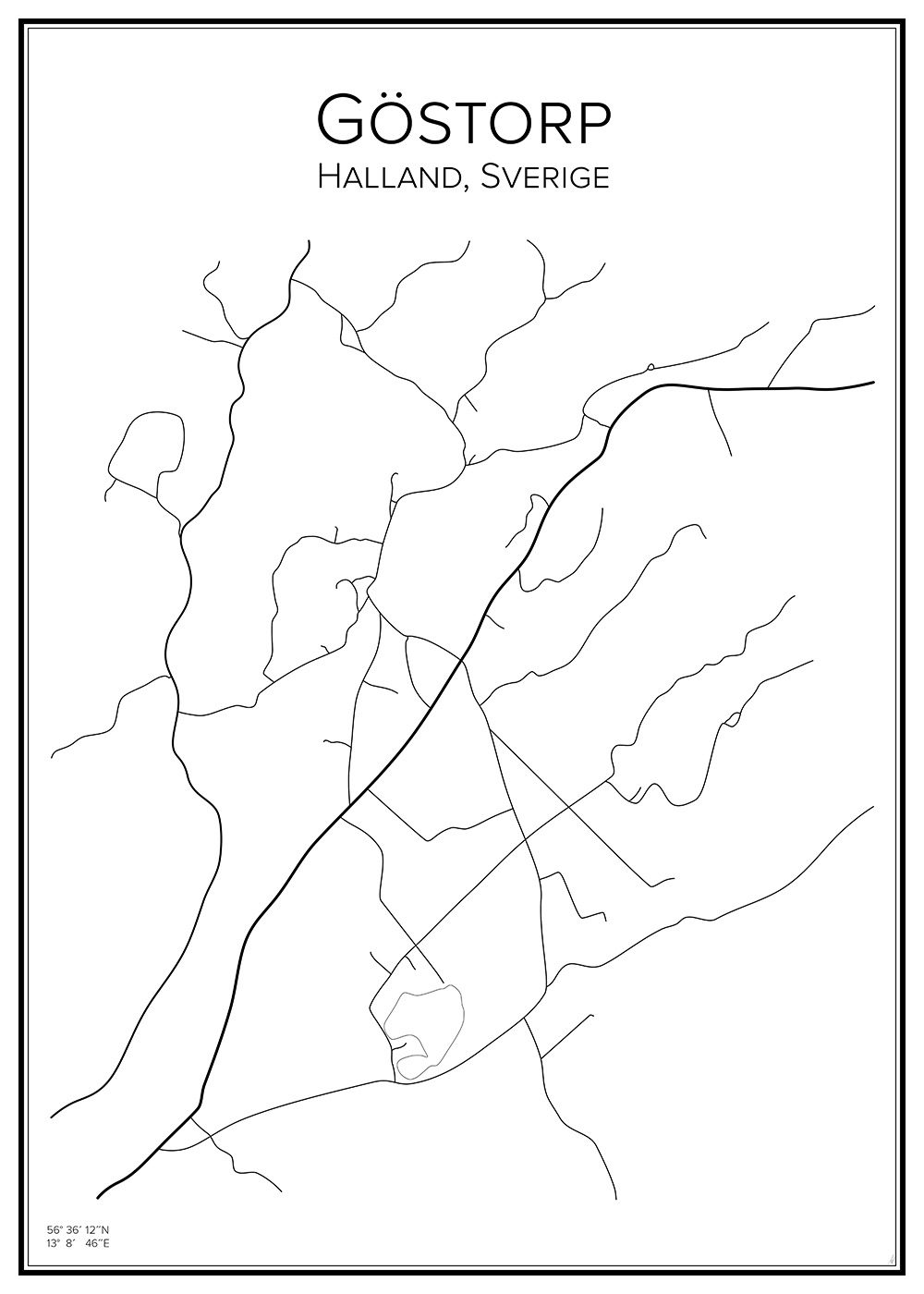 Stadskarta över Göstorp
