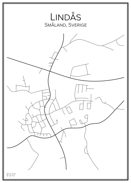 Stadskarta över Lindås