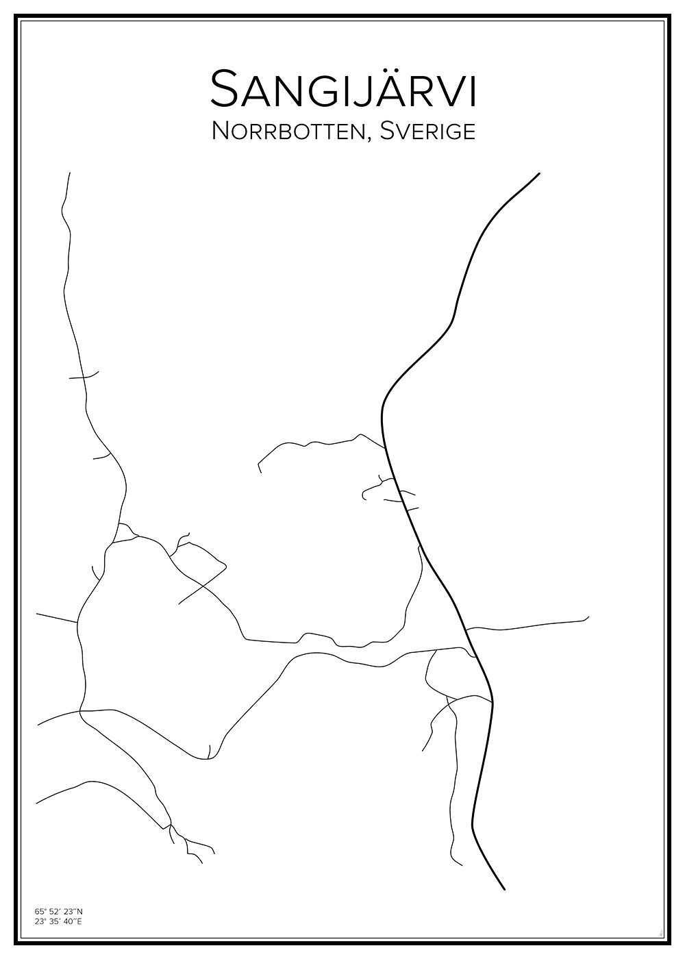 Stadskarta över Sangijärvi