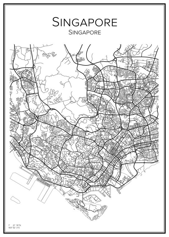 Stadskarta över Singapore