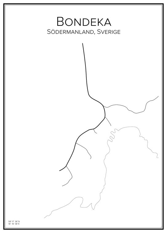 Stadskarta över Bondeka