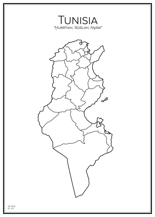 Stadskarta över Tunisien