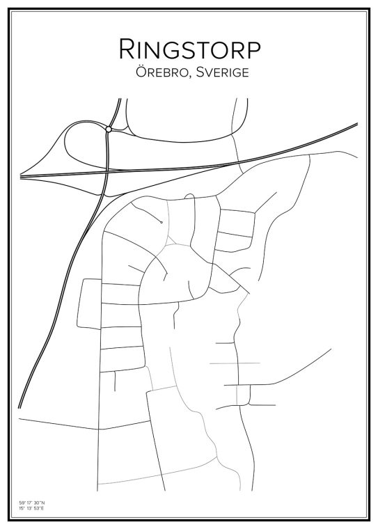 Stadskarta över Ringstorp i Örebro