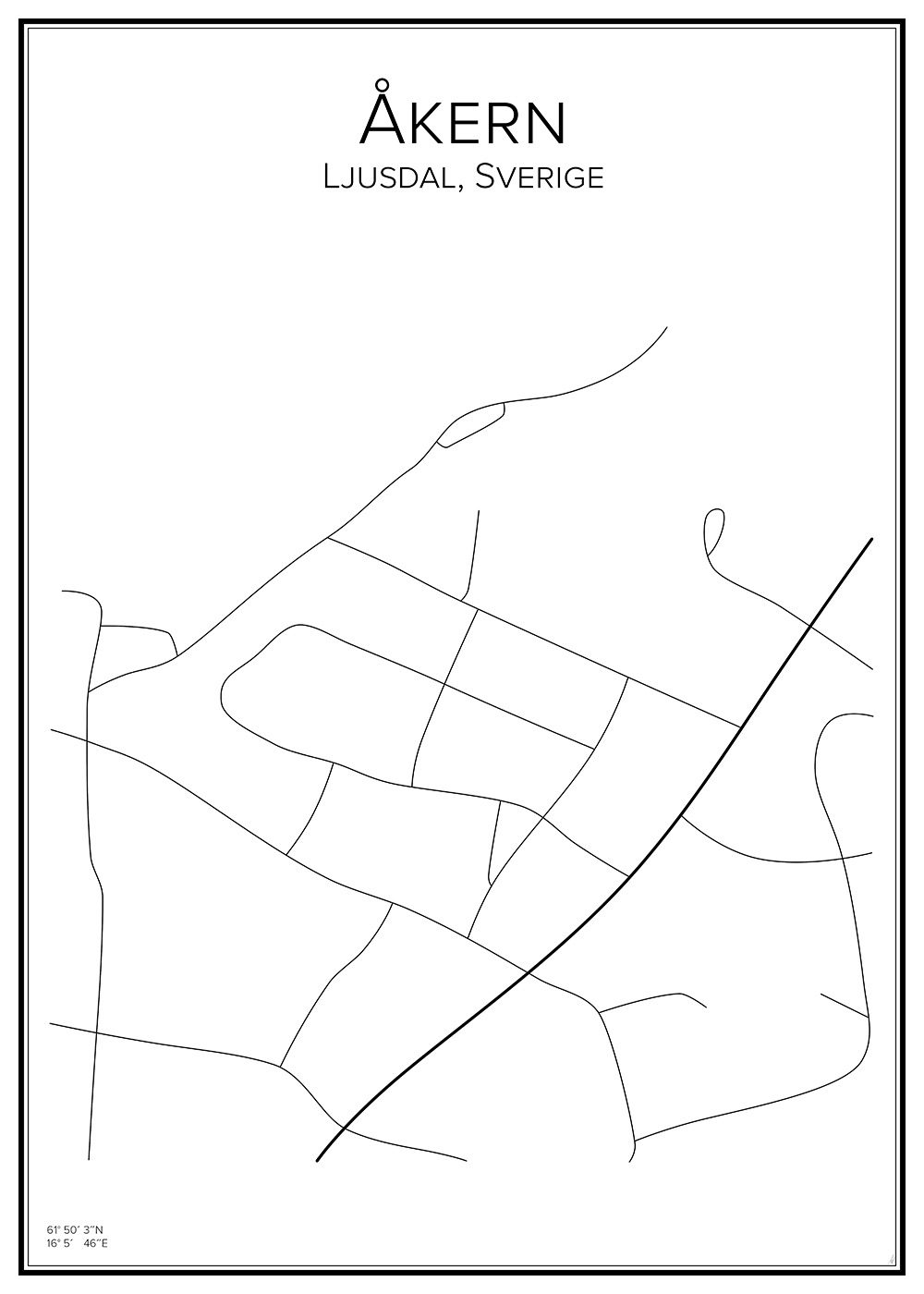 Stadskarta över Åkern