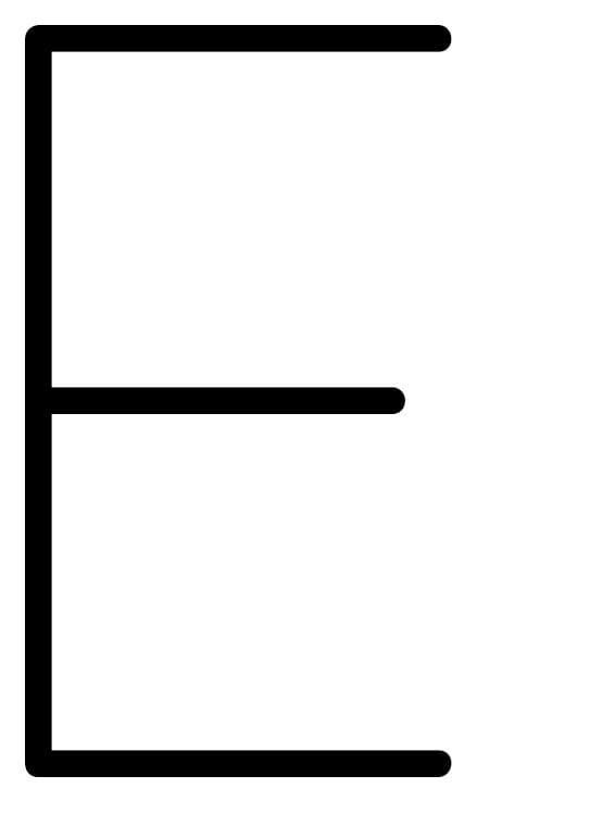 Poster med bokstaven E