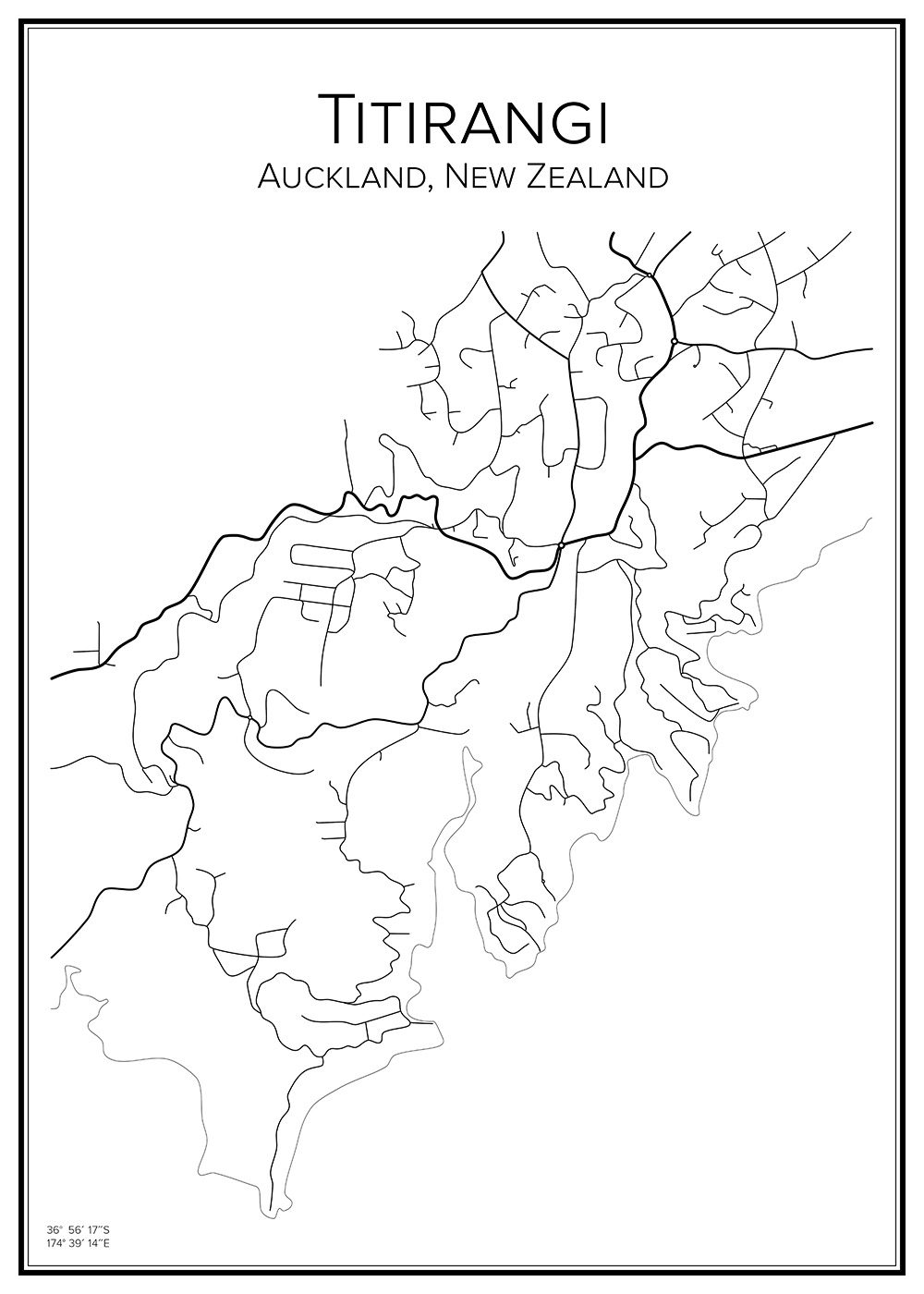 Stadskarta över Titirangi