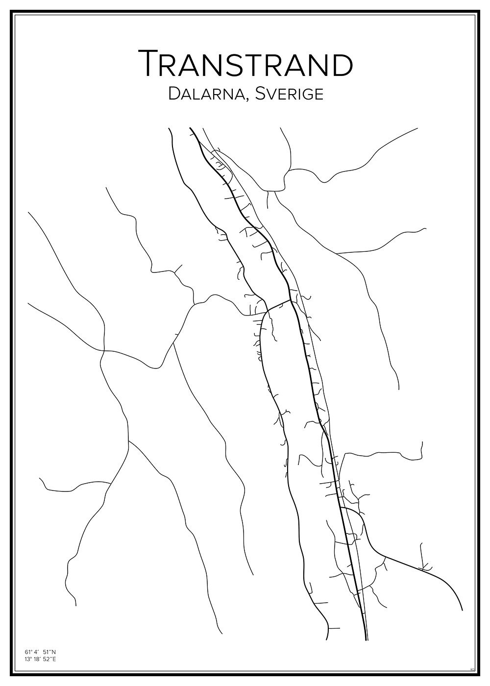 Stadskarta över Transtrand