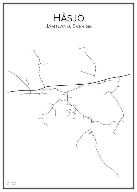 Stadskarta över Håsjö
