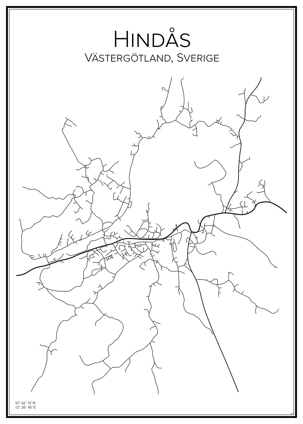 Stadskarta över Hindås