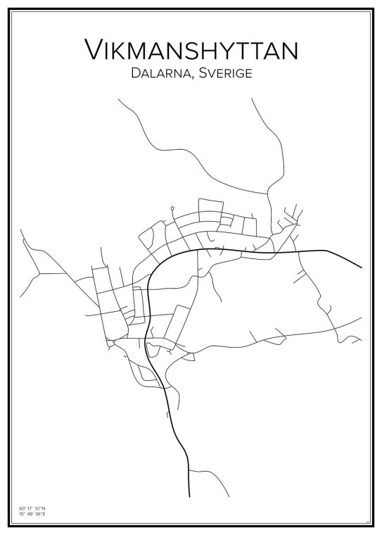 Stadskarta över Vikmanshyttan
